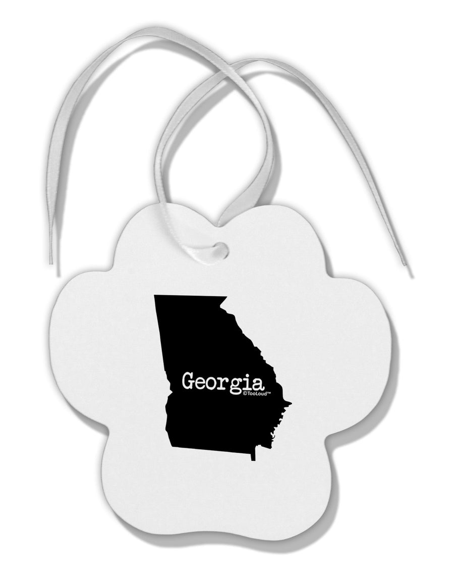 Georgia - United States Shape Paw Print Shaped Ornament-Ornament-TooLoud-White-Davson Sales