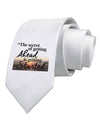 Getting Ahead Mark Twain Printed White Necktie