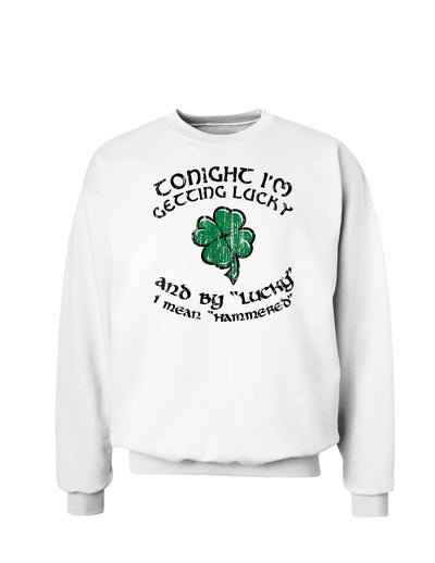 Getting Lucky Hammered St. Patrick's Day Sweatshirt-Sweatshirts-TooLoud-White-Small-Davson Sales