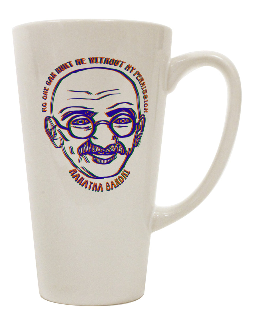 Ghandi 16 Ounce Conical Latte Coffee Mug - Expertly Crafted Drinkware-Conical Latte Mug-TooLoud-Davson Sales