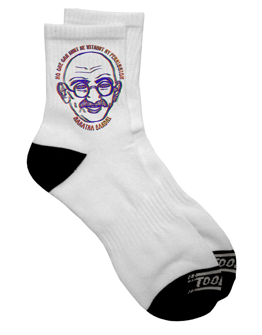 Ghandi Adult Short Socks - Empowering Fashion for the Fearless Shopper-Socks-TooLoud-White-Ladies-4-6-Davson Sales