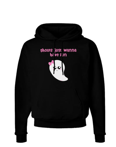 Ghouls Just Wanna Have Fun Cute Ghost - Halloween Dark Hoodie Sweatshirt-Hoodie-TooLoud-Black-Small-Davson Sales