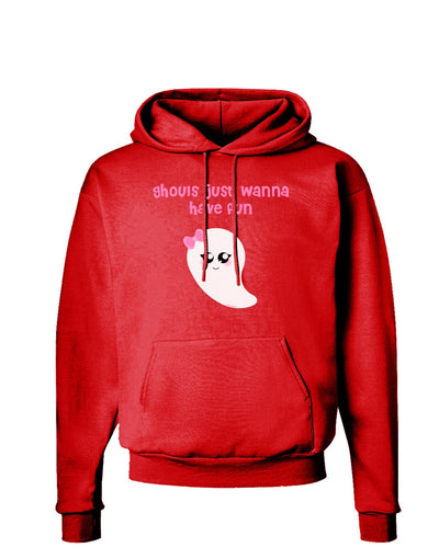 Ghouls Just Wanna Have Fun Cute Ghost - Halloween Dark Hoodie Sweatshirt-Hoodie-TooLoud-Red-Small-Davson Sales