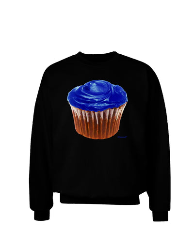 Giant Bright Blue Cupcake Adult Dark Sweatshirt by TooLoud-Sweatshirts-TooLoud-Black-Small-Davson Sales