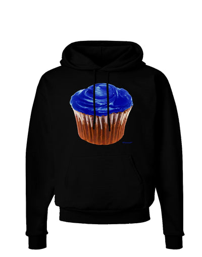 Giant Bright Blue Cupcake Dark Hoodie Sweatshirt by TooLoud-Hoodie-TooLoud-Black-Small-Davson Sales