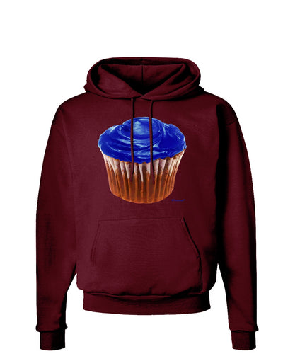 Giant Bright Blue Cupcake Dark Hoodie Sweatshirt by TooLoud-Hoodie-TooLoud-Maroon-Small-Davson Sales