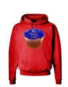 Giant Bright Blue Cupcake Dark Hoodie Sweatshirt by TooLoud-Hoodie-TooLoud-Red-Small-Davson Sales