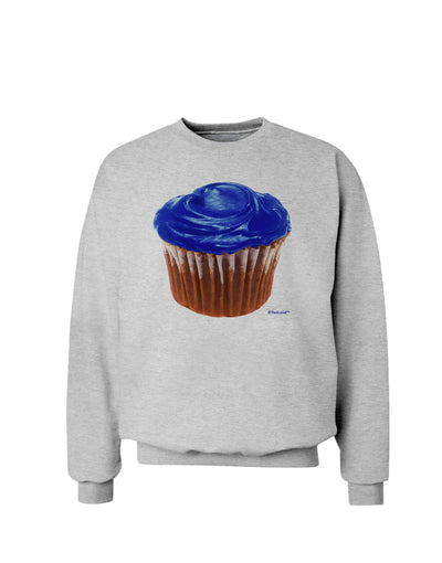 Giant Bright Blue Cupcake Sweatshirt by TooLoud-Sweatshirts-TooLoud-AshGray-Small-Davson Sales