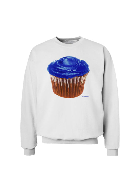 Giant Bright Blue Cupcake Sweatshirt by TooLoud-Sweatshirts-TooLoud-White-Small-Davson Sales