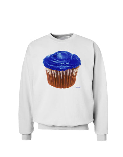 Giant Bright Blue Cupcake Sweatshirt by TooLoud-Sweatshirts-TooLoud-White-Small-Davson Sales