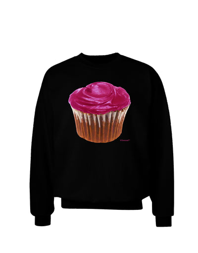 Giant Bright Pink Cupcake Adult Dark Sweatshirt by TooLoud-Sweatshirts-TooLoud-Black-Small-Davson Sales