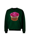 Giant Bright Pink Cupcake Adult Dark Sweatshirt by TooLoud-Sweatshirts-TooLoud-Deep-Forest-Green-Small-Davson Sales