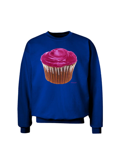 Giant Bright Pink Cupcake Adult Dark Sweatshirt by TooLoud-Sweatshirts-TooLoud-Deep-Royal-Blue-Small-Davson Sales