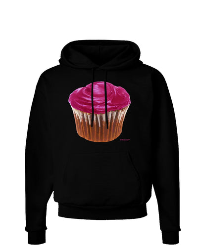 Giant Bright Pink Cupcake Dark Hoodie Sweatshirt by TooLoud-Hoodie-TooLoud-Black-Small-Davson Sales