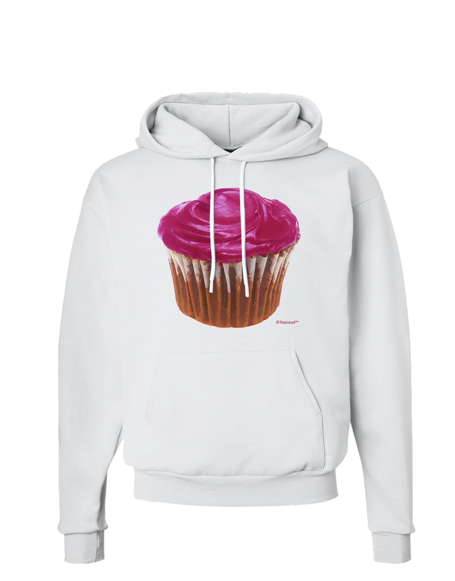 Giant Bright Pink Cupcake Hoodie Sweatshirt by TooLoud-TooLoud-White-Small-Davson Sales
