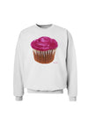 Giant Bright Pink Cupcake Sweatshirt by TooLoud-Sweatshirts-TooLoud-White-Small-Davson Sales