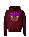 Giant Bright Purple Cupcake Dark Hoodie Sweatshirt by TooLoud-Hoodie-TooLoud-Maroon-Small-Davson Sales