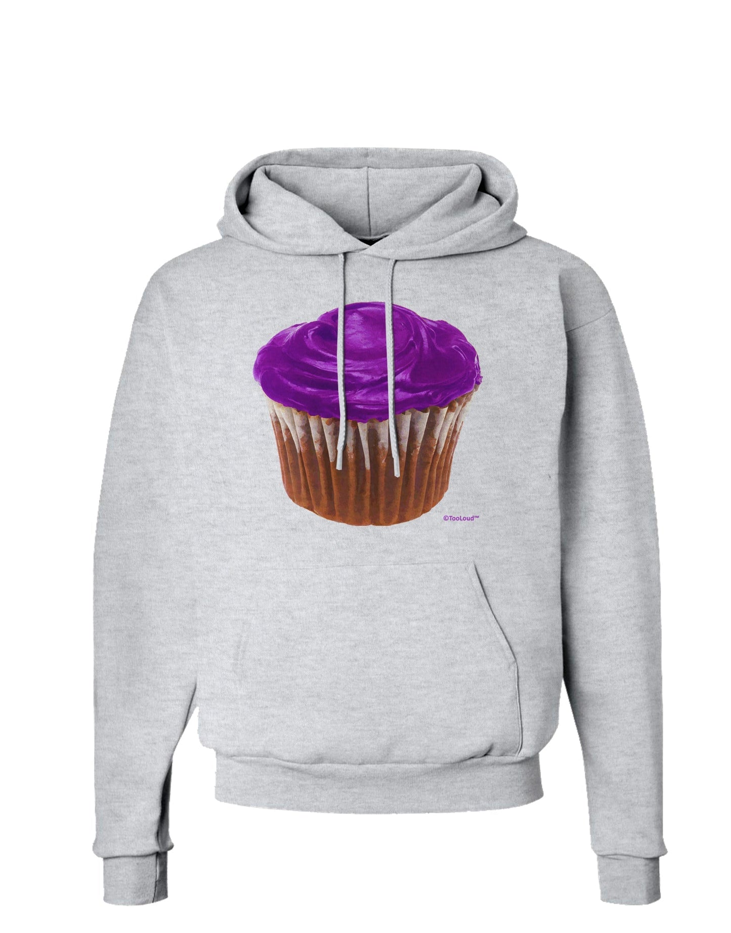 Giant Bright Purple Cupcake Hoodie Sweatshirt by TooLoud-TooLoud-AshGray-Small-Davson Sales