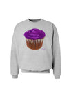 Giant Bright Purple Cupcake Sweatshirt by TooLoud-Sweatshirts-TooLoud-AshGray-Small-Davson Sales