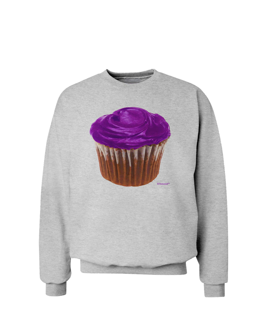 Giant Bright Purple Cupcake Sweatshirt by TooLoud-Sweatshirts-TooLoud-White-Small-Davson Sales