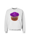 Giant Bright Purple Cupcake Sweatshirt by TooLoud-Sweatshirts-TooLoud-White-Small-Davson Sales