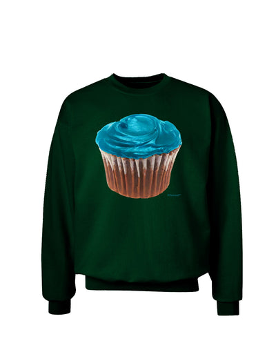 Giant Bright Turquoise Cupcake Adult Dark Sweatshirt by TooLoud-Sweatshirts-TooLoud-Deep-Forest-Green-Small-Davson Sales