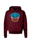 Giant Bright Turquoise Cupcake Dark Hoodie Sweatshirt by TooLoud-Hoodie-TooLoud-Maroon-Small-Davson Sales