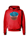 Giant Bright Turquoise Cupcake Dark Hoodie Sweatshirt by TooLoud-Hoodie-TooLoud-Red-Small-Davson Sales