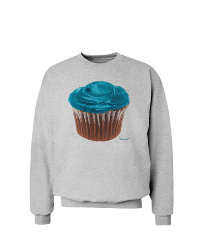 Giant Bright Turquoise Cupcake Sweatshirt by TooLoud-Sweatshirts-TooLoud-AshGray-Small-Davson Sales