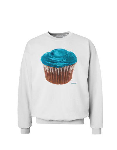 Giant Bright Turquoise Cupcake Sweatshirt by TooLoud-Sweatshirts-TooLoud-White-Small-Davson Sales