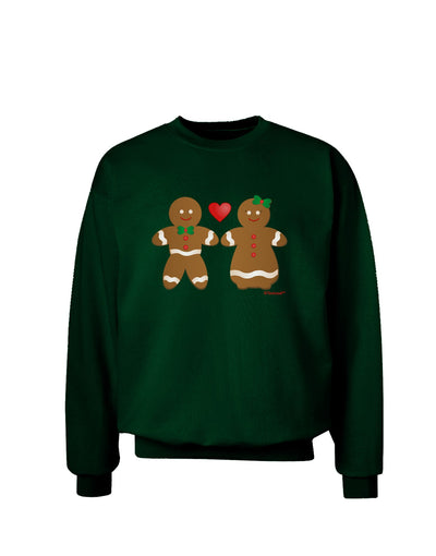 Gingerbread Man and Gingerbread Woman Couple Adult Dark Sweatshirt by TooLoud-Sweatshirts-TooLoud-Deep-Forest-Green-Small-Davson Sales