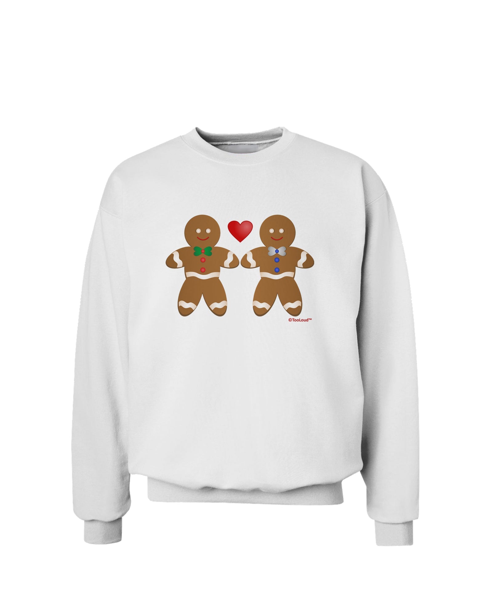 Gingerbread Man Couple Sweatshirt by TooLoud-Sweatshirts-TooLoud-White-Small-Davson Sales