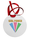 Girl Power Stripes Circular Metal Ornament by TooLoud-Ornament-TooLoud-White-Davson Sales