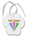 Girl Power Stripes Paw Print Shaped Ornament by TooLoud-Ornament-TooLoud-White-Davson Sales