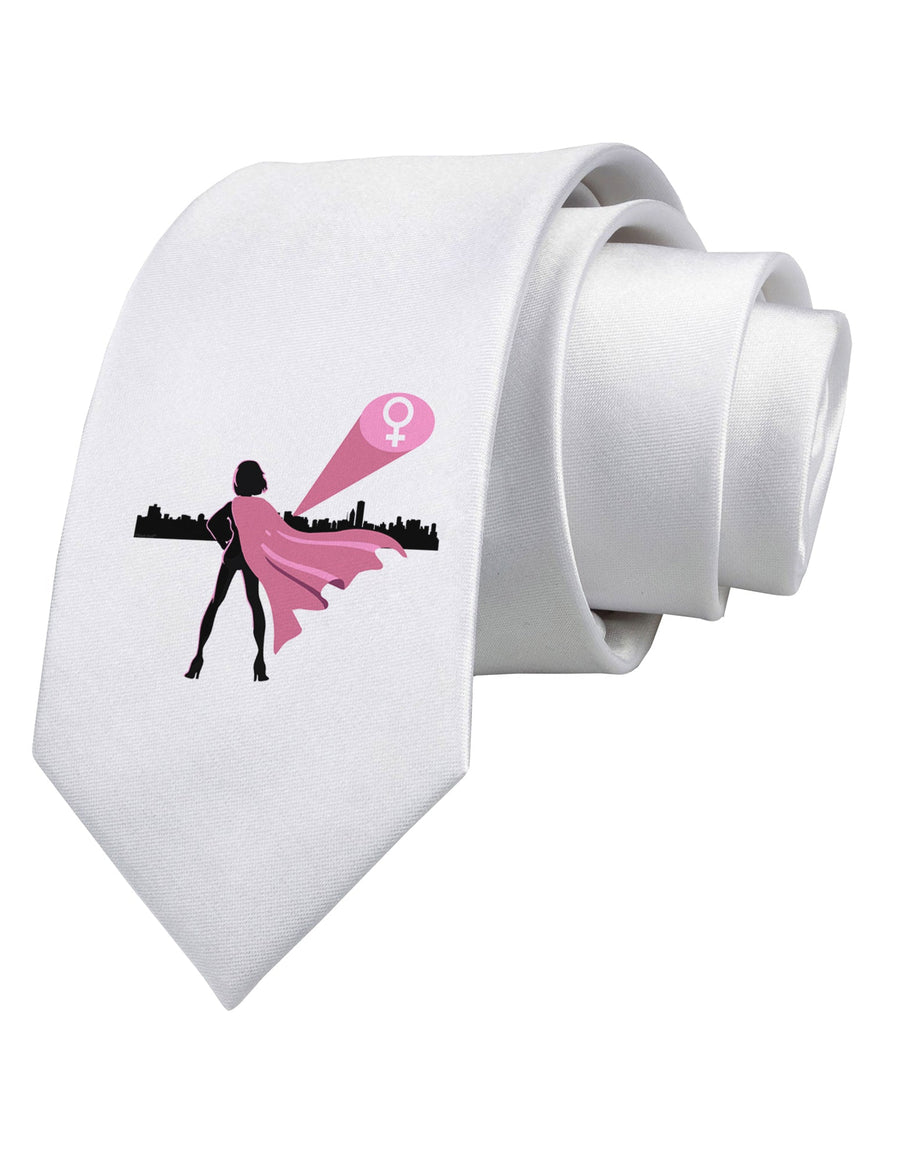 Girl Power Women's Empowerment Printed White Necktie by TooLoud