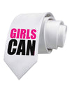 Girls Can Printed White Necktie by TooLoud