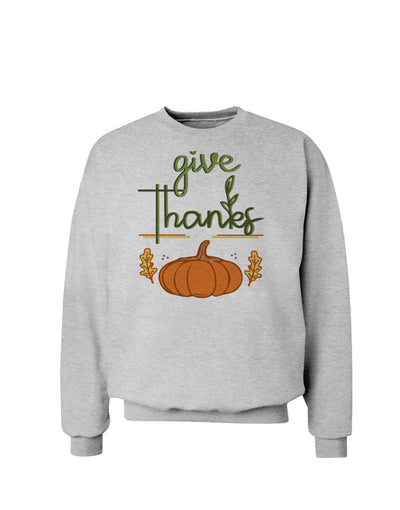 Give Thanks Sweatshirt-Sweatshirts-TooLoud-AshGray-Small-Davson Sales