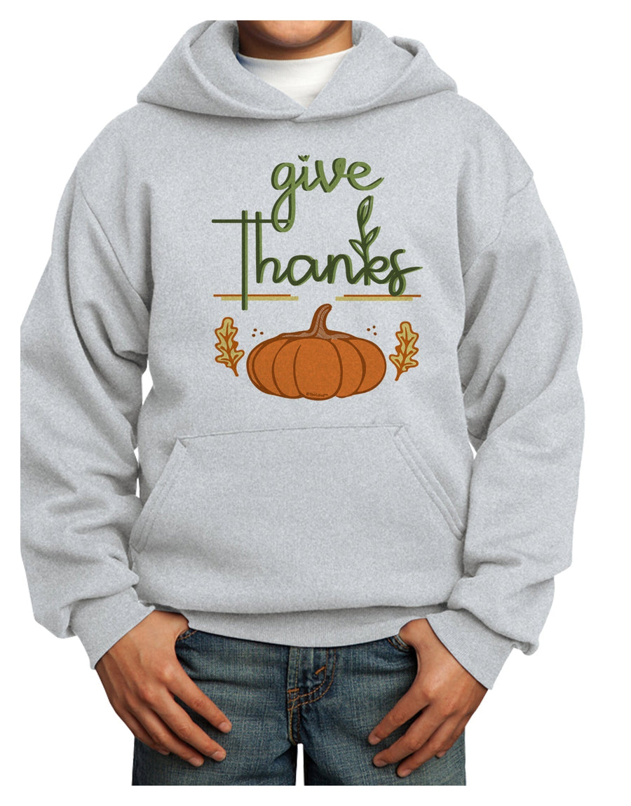 Give Thanks Youth Hoodie Pullover Sweatshirt-Youth Hoodie-TooLoud-White-XS-Davson Sales