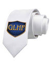 GLHF - Good Luck Have Fun Printed White Necktie by TooLoud