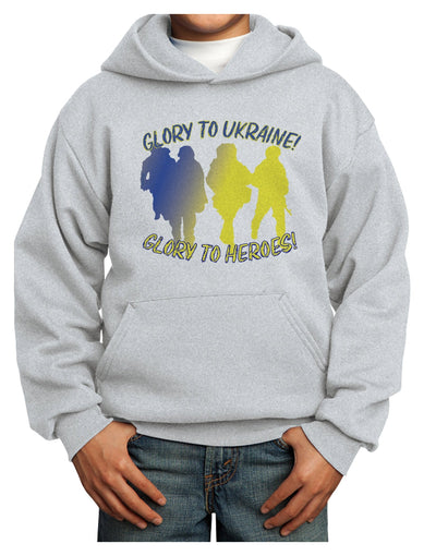 Glory to Ukraine Glory to Heroes Youth Hoodie Pullover Sweatshirt-Youth Hoodie-TooLoud-Ash-XS-Davson Sales