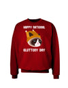 Gluttony Day Disgruntled Cat Adult Dark Sweatshirt by-Sweatshirts-TooLoud-Deep-Red-Small-Davson Sales