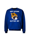 Gluttony Day Disgruntled Cat Adult Dark Sweatshirt by-Sweatshirts-TooLoud-Deep-Royal-Blue-Small-Davson Sales