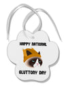 Gluttony Day Disgruntled Cat Paw Print Shaped Ornament by TooLoud-Ornament-TooLoud-White-Davson Sales