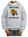 Gluttony Day Disgruntled Cat Youth Hoodie Pullover Sweatshirt by-Youth Hoodie-TooLoud-Ash-XS-Davson Sales