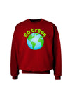 Go Green - Planet Earth Adult Dark Sweatshirt-Sweatshirts-TooLoud-Deep-Red-Small-Davson Sales