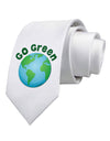 Go Green - Planet Earth Printed White Necktie