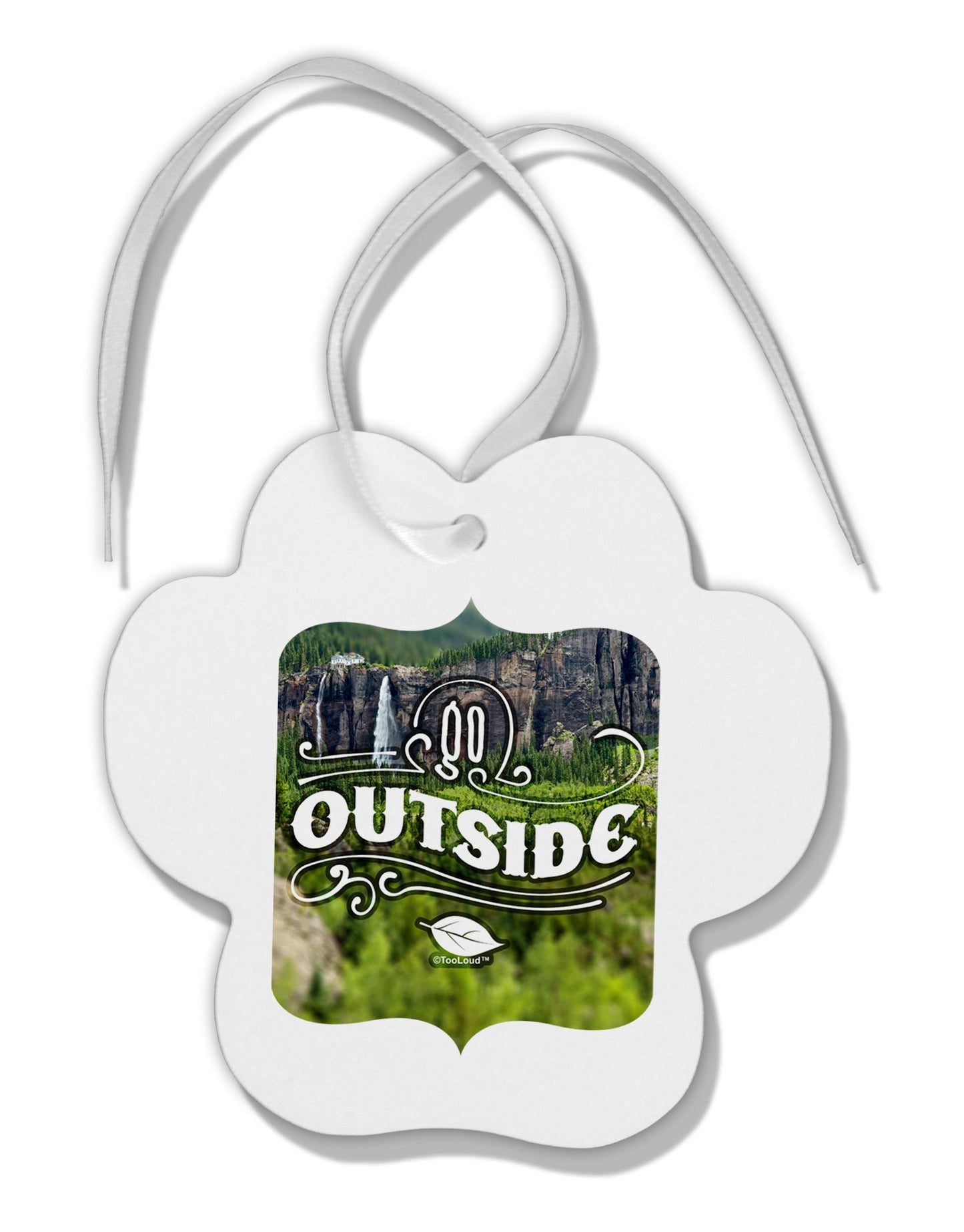 Go Outside - Beautiful Cliffs Paw Print Shaped Ornament by TooLoud-TooLoud-White-Davson Sales