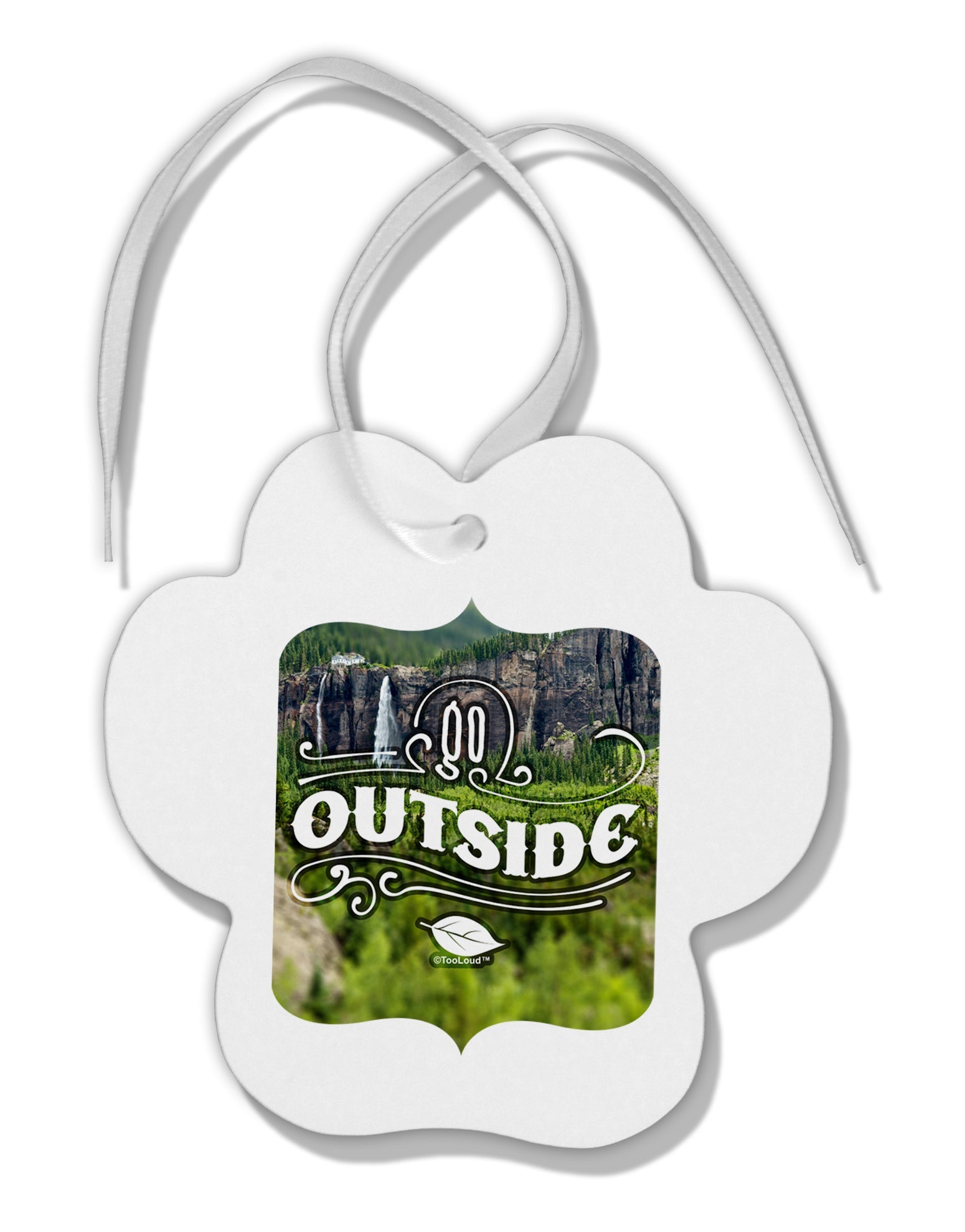 Go Outside - Beautiful Cliffs Paw Print Shaped Ornament by TooLoud-TooLoud-White-Davson Sales