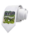 Go Outside - Beautiful Cliffs Printed White Necktie by