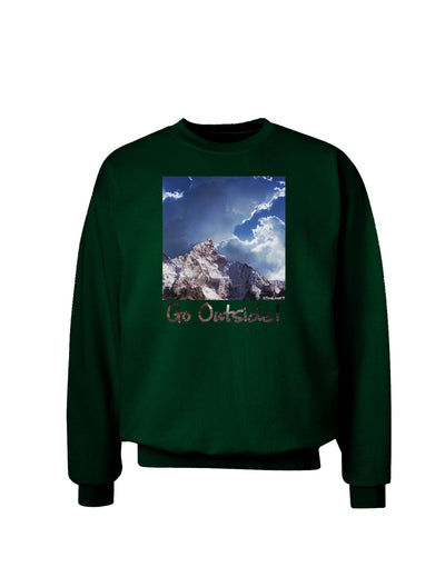 Go Outside Mountain Adult Dark Sweatshirt by TooLoud-Sweatshirts-TooLoud-Deep-Forest-Green-Small-Davson Sales